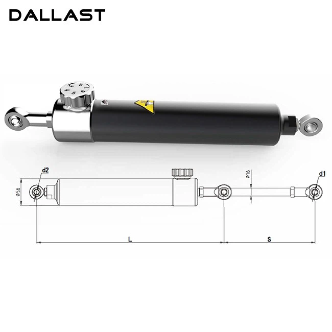 Adjustable Rebound Damping Fitness Hydraulic Cylinder